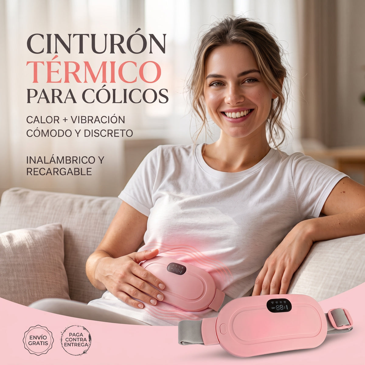 Cinturón Térmico  Inalámbrico para Cólicos Menstruales