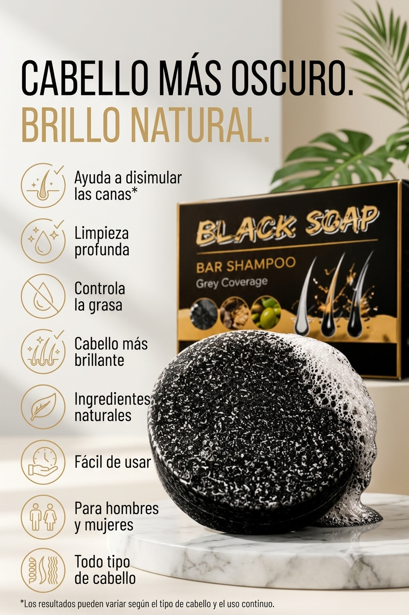 BARRA DE SHAMPOO NEGRO-ANTI CANAS